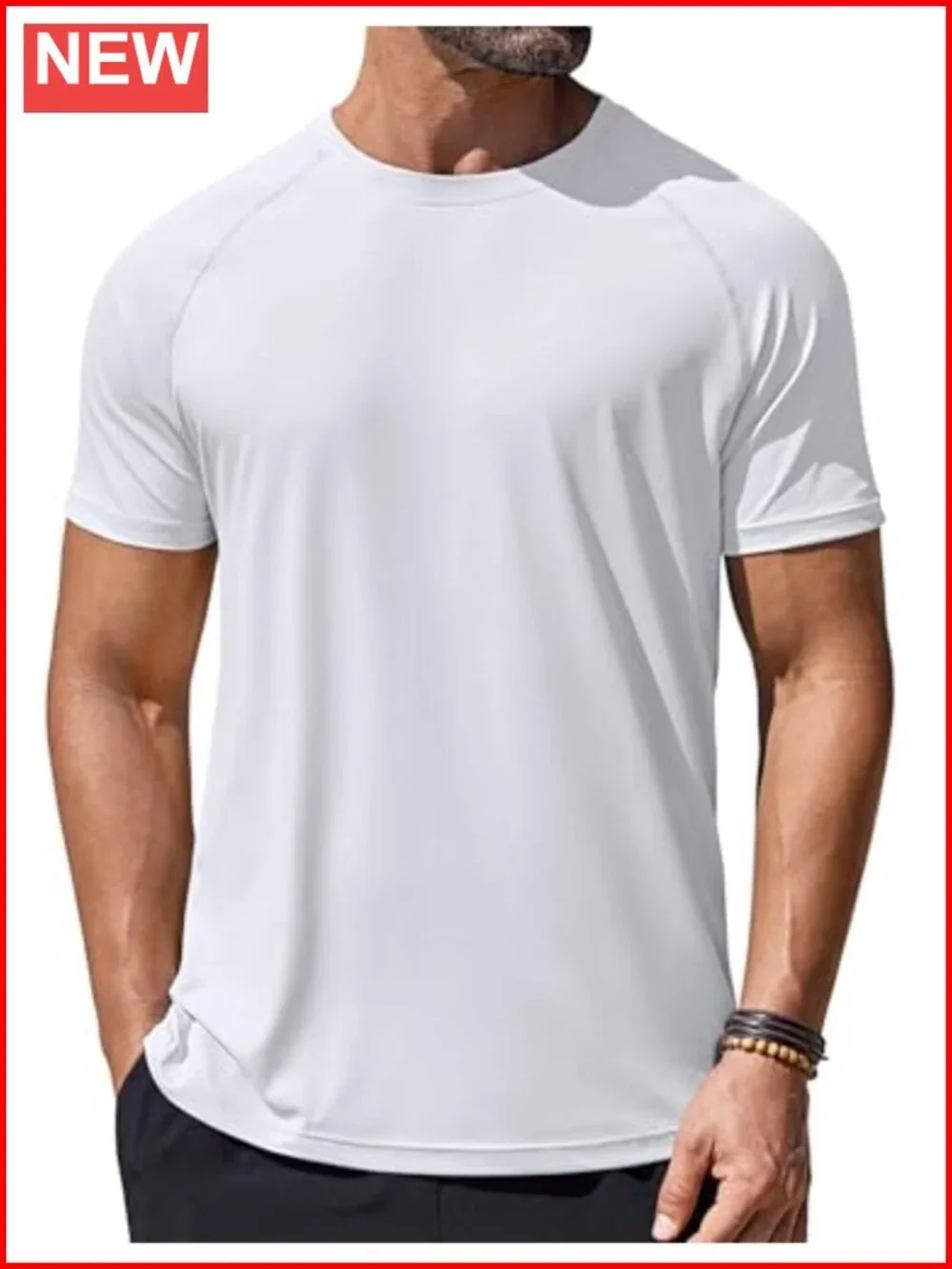 UPF 50+ Quick Dry Rash Guard Shirt for Men, Stretchy Lightweight Swim Tee